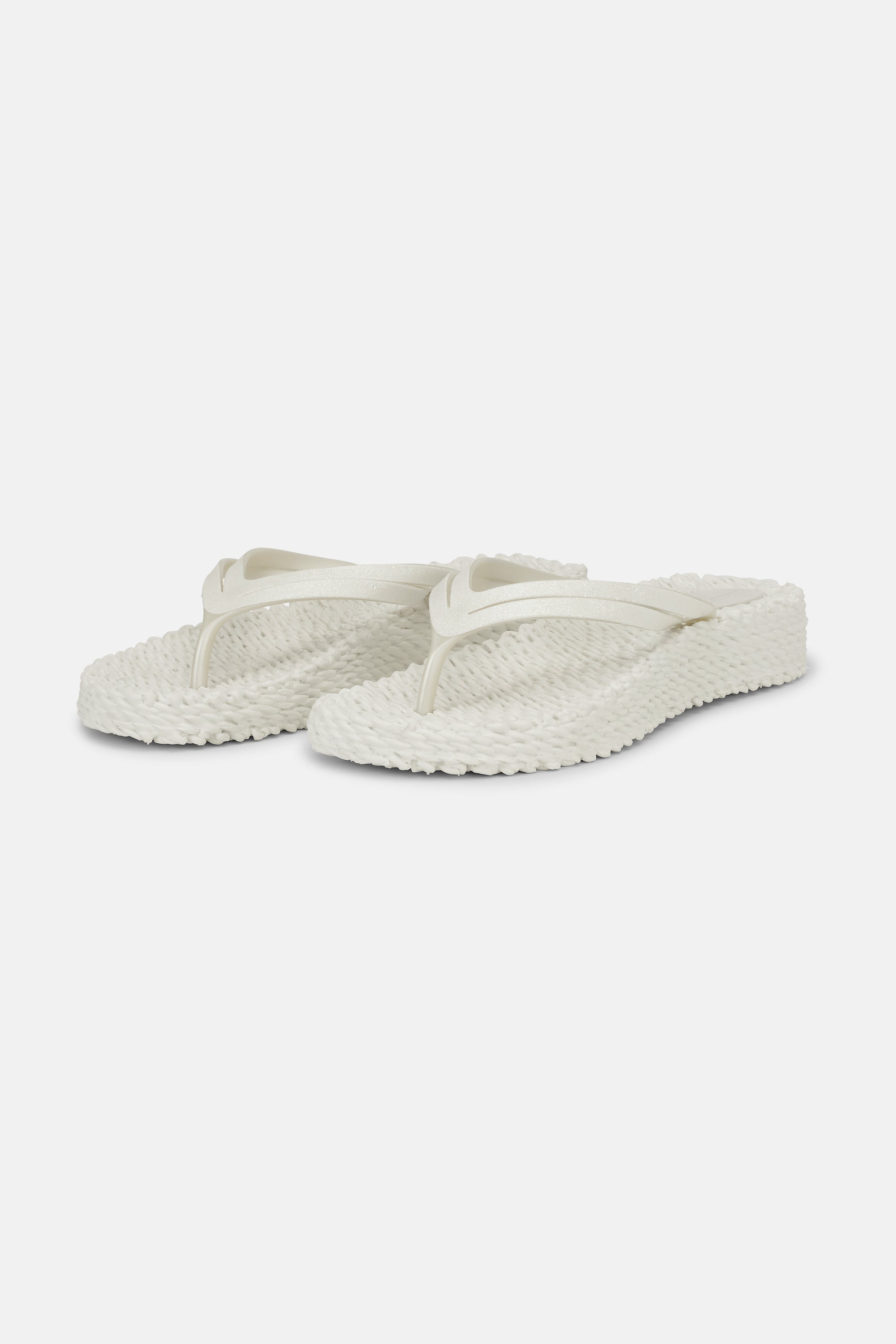 Platform Klipklapper Glitter - Creme